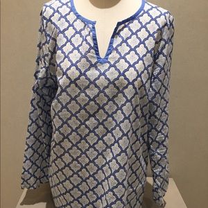 Jjill 100% cotton print top